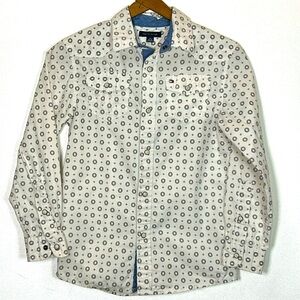 Tommy Hilfiger Boy's Button Down Long Sleeve Dress Shirt Size 8-10 Cotton Preppy